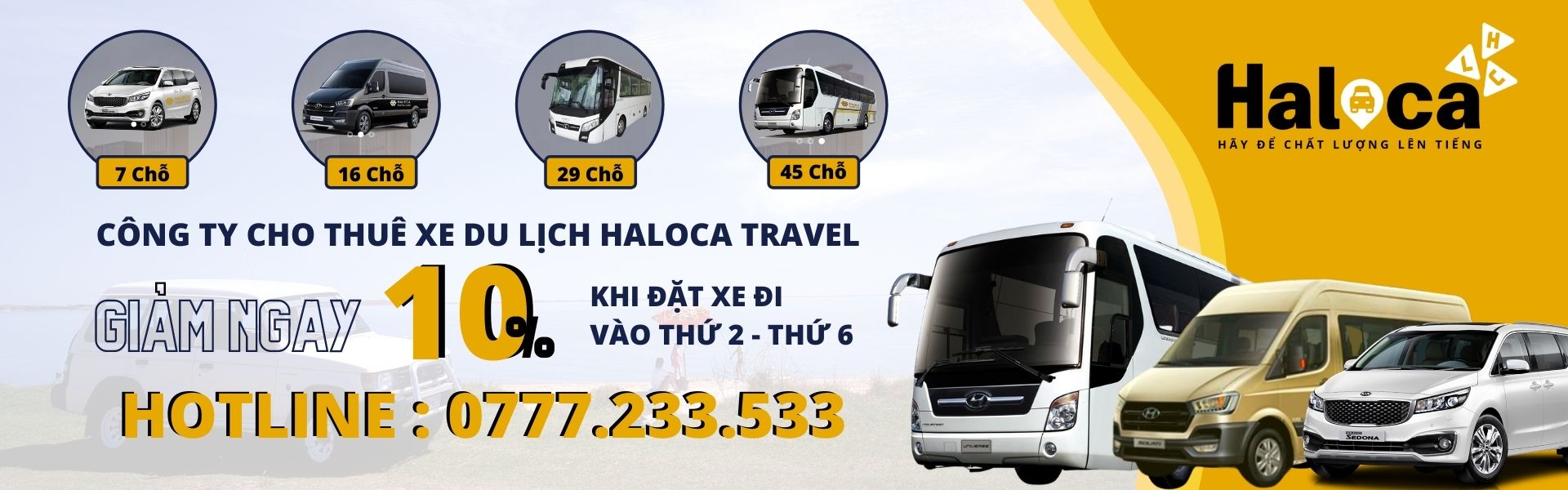 Banner Cho Thue Xe Du Lich Cty Haloc Travel 2021