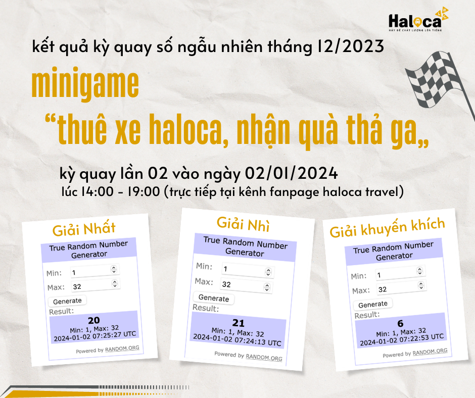 Ket Qua Ky Quay Thang 12 2023 Minigame Thue Xe Haloca Nhan Qua Tha Ga